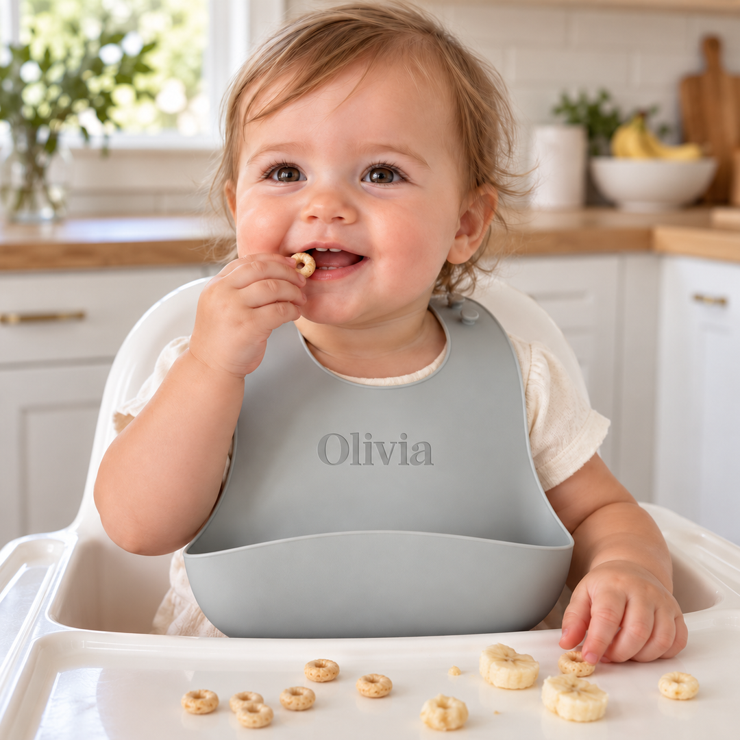 Personalized Silicone Bib & Bowl Feeding Set