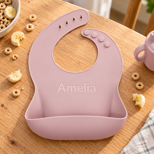 Personalized Silicone Bib & Bowl Feeding Set