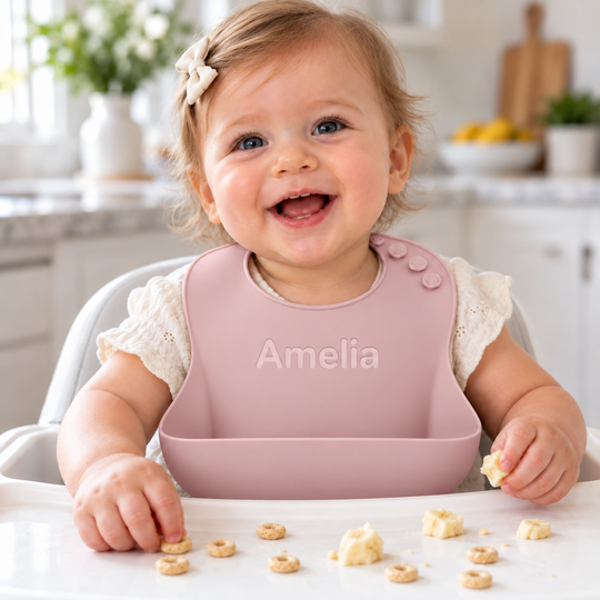 Personalized Silicone Bib & Bowl Feeding Set