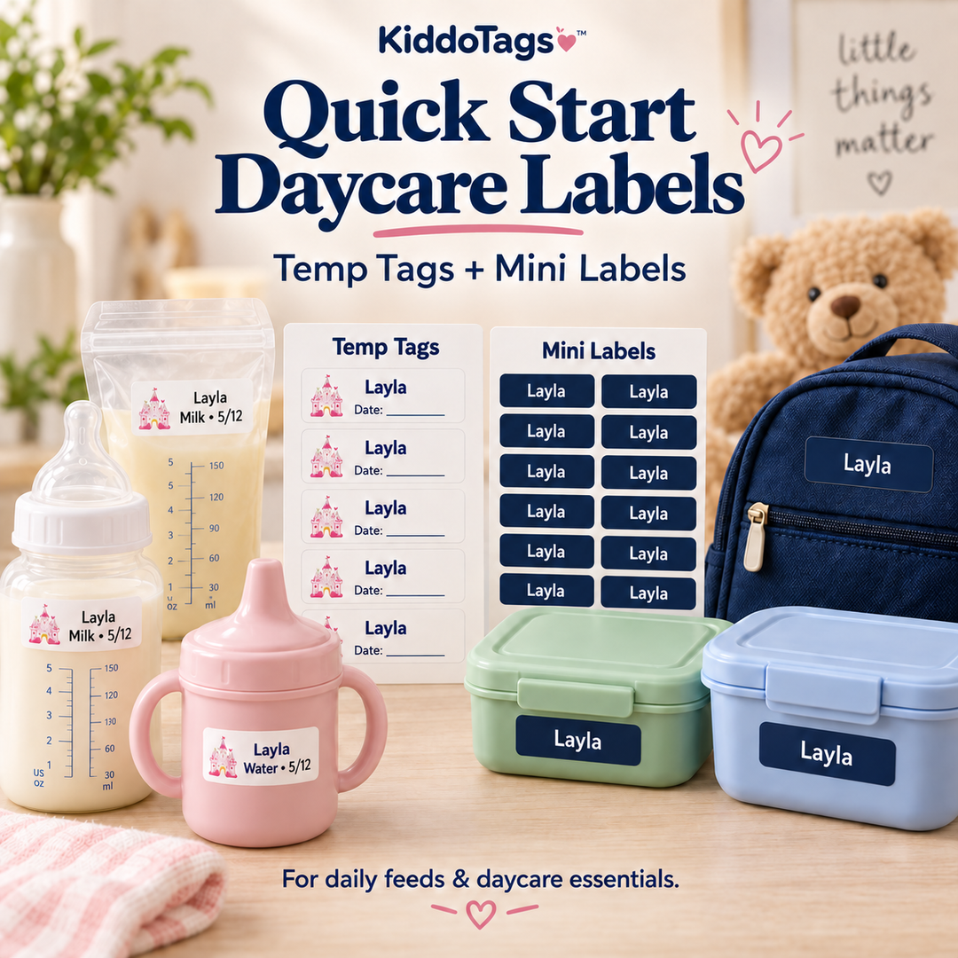 Quick Start Daycare Pack - personalized name labels by Kiddo Tags