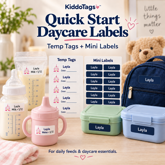 Quick Start Daycare Pack - personalized name labels by Kiddo Tags