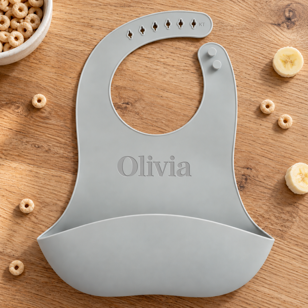 Personalized Silicone Bib & Bowl Feeding Set